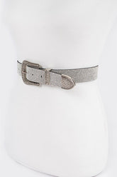 Plus Size Rhinestone Western Engraved Buckle Belt
